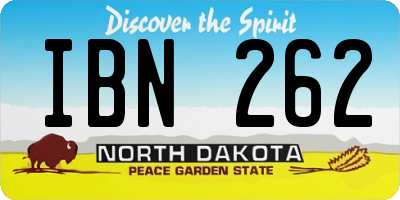 ND license plate IBN262