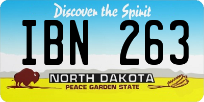 ND license plate IBN263