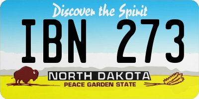 ND license plate IBN273