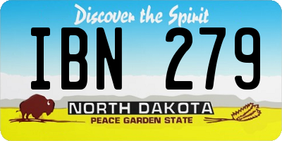 ND license plate IBN279
