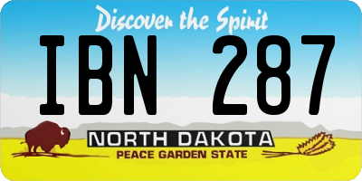 ND license plate IBN287