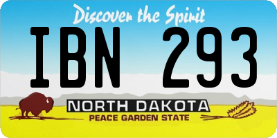 ND license plate IBN293