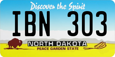 ND license plate IBN303
