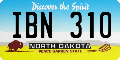 ND license plate IBN310