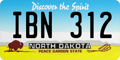 ND license plate IBN312
