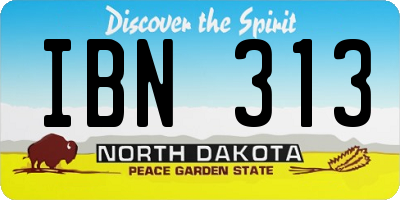 ND license plate IBN313