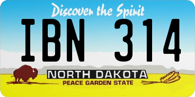 ND license plate IBN314