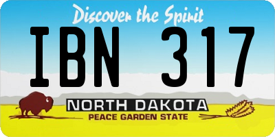 ND license plate IBN317