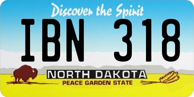 ND license plate IBN318