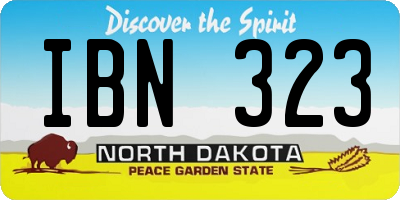 ND license plate IBN323