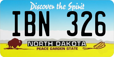 ND license plate IBN326