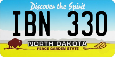 ND license plate IBN330