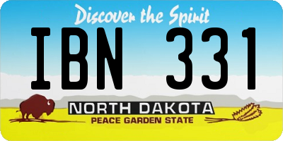 ND license plate IBN331