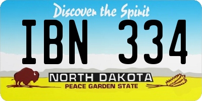 ND license plate IBN334