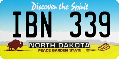 ND license plate IBN339