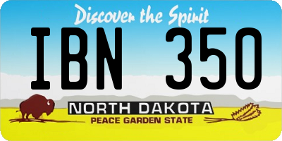 ND license plate IBN350