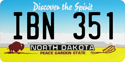 ND license plate IBN351