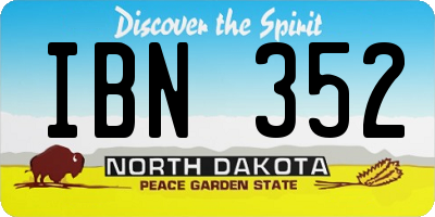 ND license plate IBN352