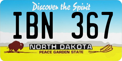 ND license plate IBN367