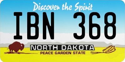 ND license plate IBN368