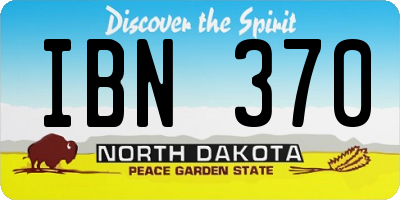 ND license plate IBN370