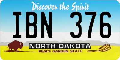 ND license plate IBN376