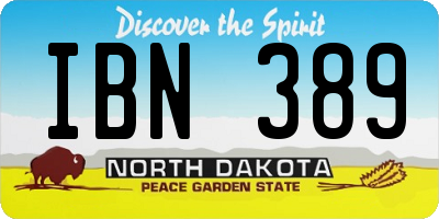 ND license plate IBN389
