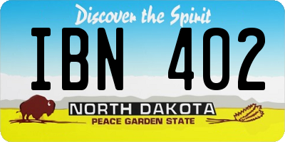ND license plate IBN402