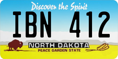 ND license plate IBN412