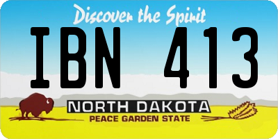 ND license plate IBN413