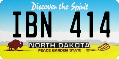 ND license plate IBN414