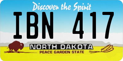 ND license plate IBN417