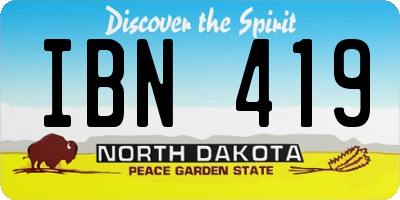 ND license plate IBN419