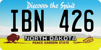 ND license plate IBN426