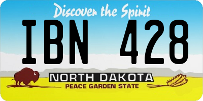 ND license plate IBN428