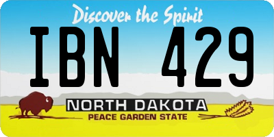 ND license plate IBN429