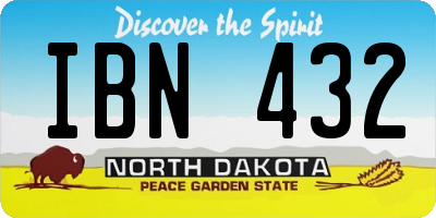 ND license plate IBN432