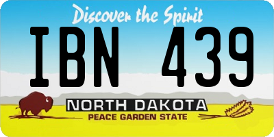 ND license plate IBN439