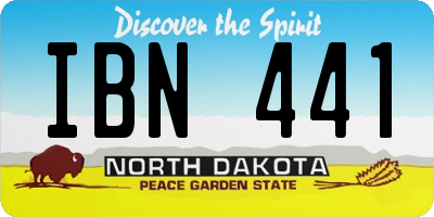 ND license plate IBN441