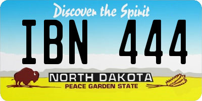 ND license plate IBN444