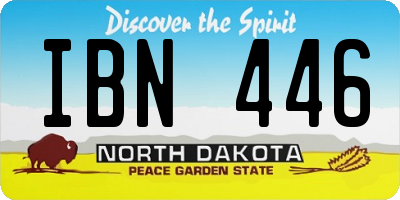 ND license plate IBN446