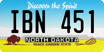 ND license plate IBN451
