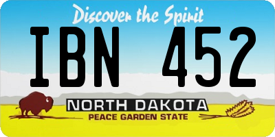 ND license plate IBN452