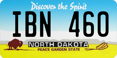 ND license plate IBN460
