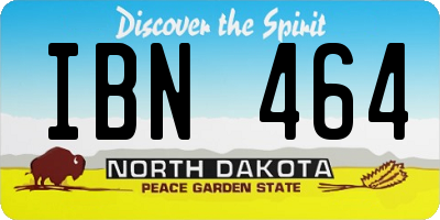 ND license plate IBN464