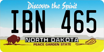 ND license plate IBN465