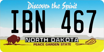 ND license plate IBN467