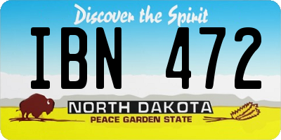 ND license plate IBN472
