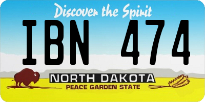 ND license plate IBN474