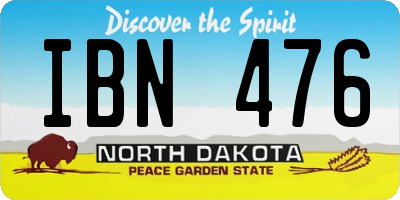 ND license plate IBN476